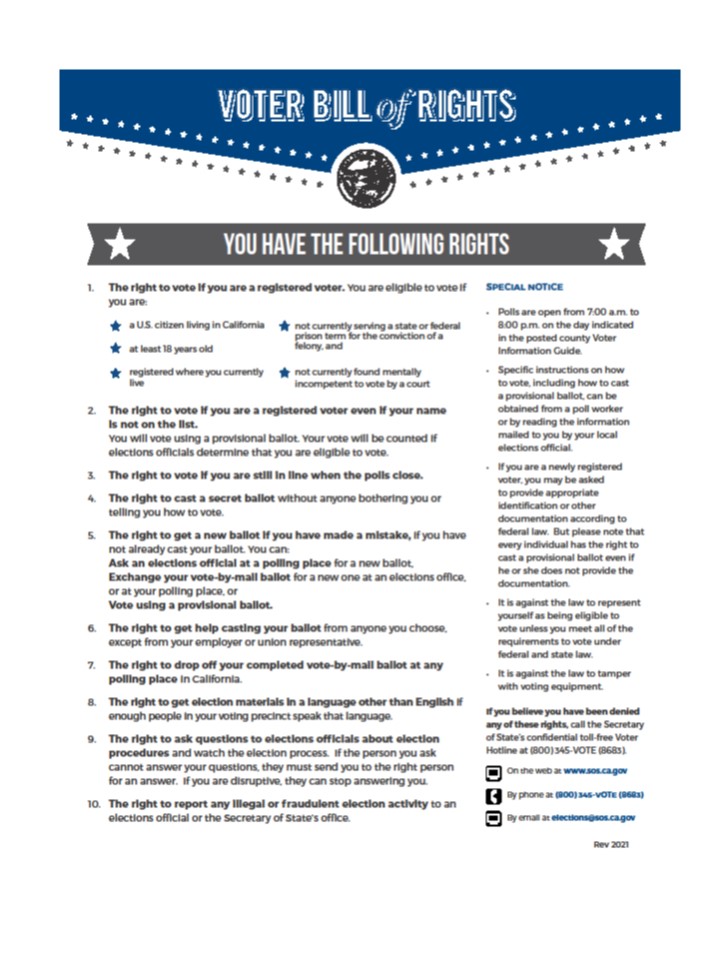The California Voter Bill of Rights